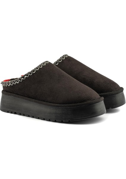 Perth Asimetrik Ağızlı Kadın Nakış Detaylı Kürk Slipper modelleri