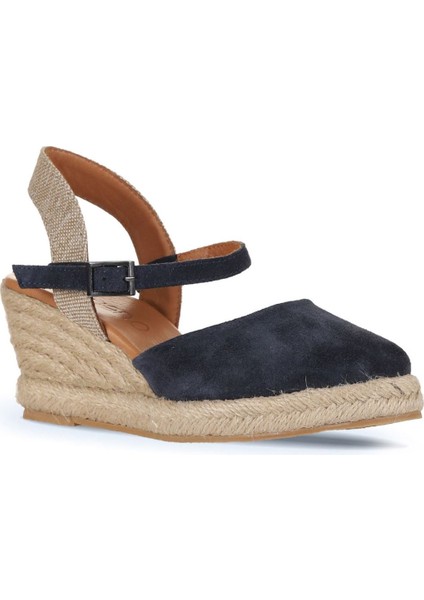 Lacivert Süet Kadın Dolgu Topuklu Sandalet 14WS7205 14WS7205 fiyatları