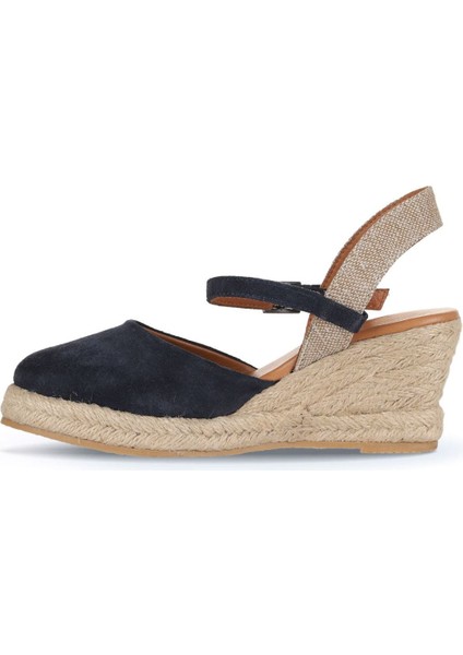 Lacivert Süet Kadın Dolgu Topuklu Sandalet 14WS7205 14WS7205 modelleri