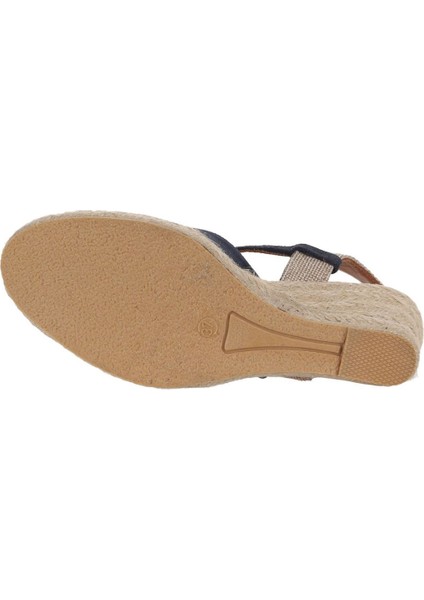 Lacivert Süet Kadın Dolgu Topuklu Sandalet 14WS7205 14WS7205 indirimleri