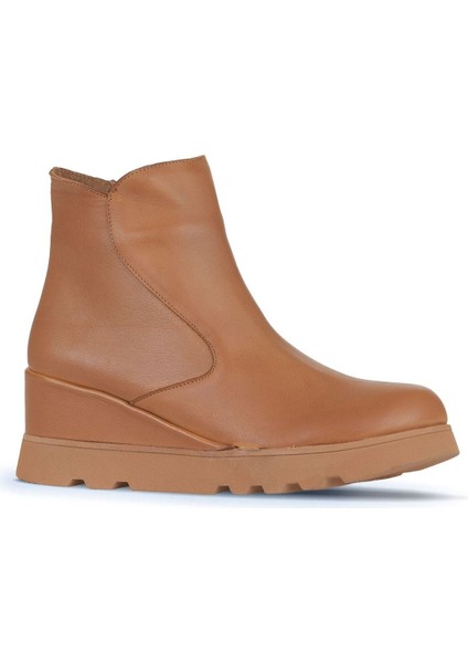 Taba Deri Kadın Dolgu Topuklu Bot 01WZ7201 01WZ7201 fiyatları