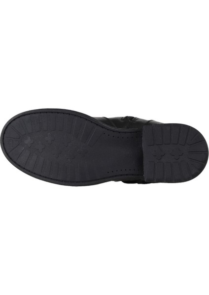 Siyah Deri Kadın Düz Bot 01WZ6800 01WZ6800 indirimleri