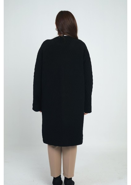 Kadın Cepli Büyük Beden Likralı Triko Hırka fırsatları