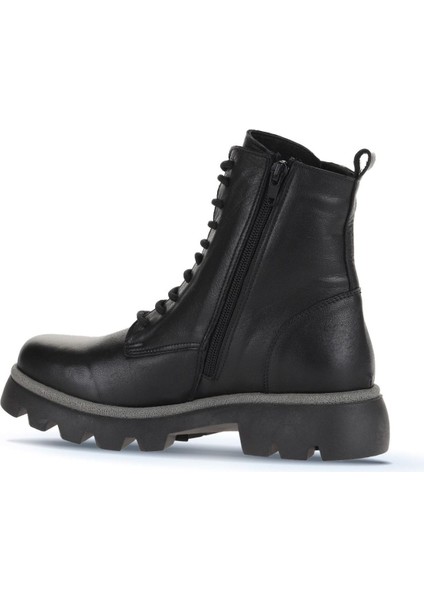 Siyah Deri Kadın Düz Bot 01WZ6503 01WZ6503 fırsatları