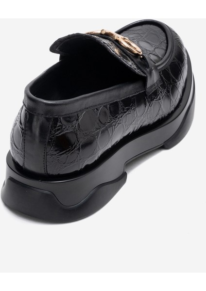 Erkek Tokalı Loafer Ayakkabı Gerçek Deri Mc 22495 Siyah fırsatları