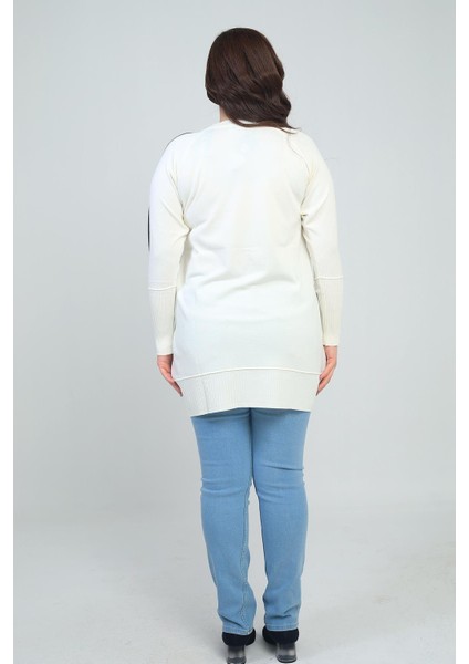 Kadın Kolları Şeritli Büyük Beden Tunik Bluz fırsatları