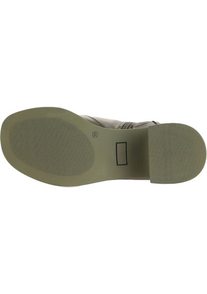 Haki Deri Kadın Topuklu Bot 01WZ7000 01WZ7000 indirimleri