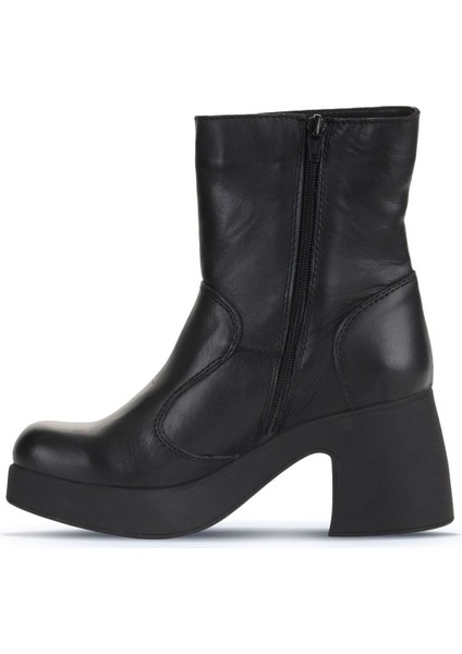 Siyah Deri Kadın Topuklu Bot 01WZ7000 01WZ7000 modelleri