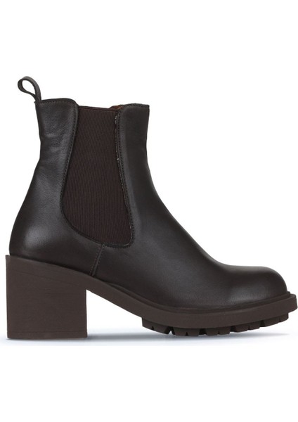 Kahverengi Deri Kadın Topuklu Bot 01WZ7902 01WZ7902