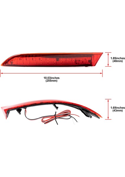 63147240997 LED Fren Işığı Tampon Işık Arka Tampon Işaretleyici Bmw X5 E70 Lcı 2010-2013 63147240998 Kırmızı (Yurt Dışından) fırsatları