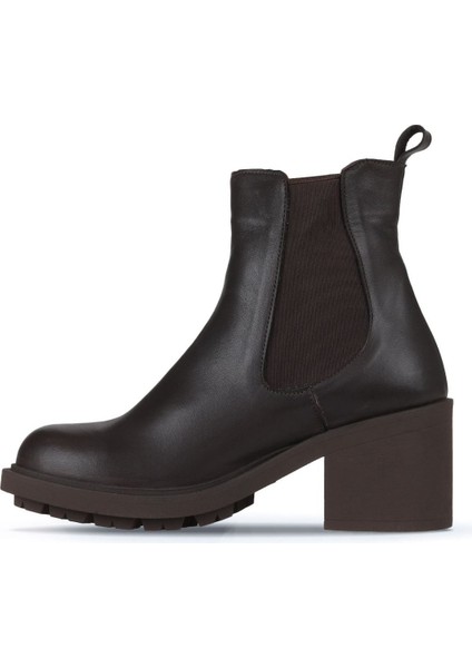 Kahverengi Deri Kadın Topuklu Bot 01WZ7902 01WZ7902 modelleri