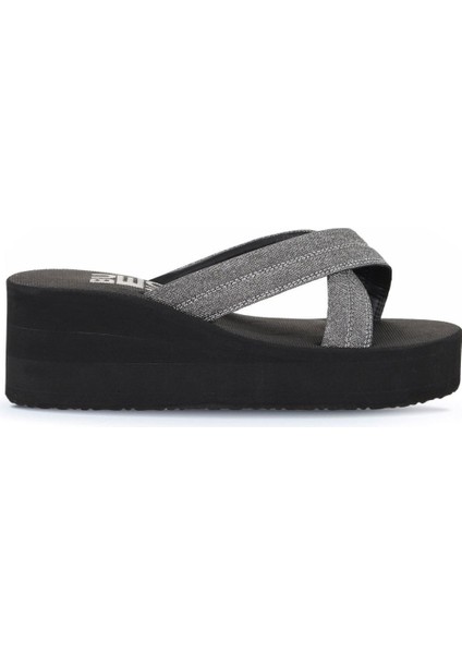 Platin Kum Simli Kadın Dolgu Topuklu Terlik 26WT230064 26WT230064