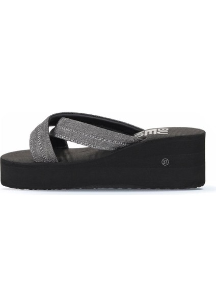 Platin Kum Simli Kadın Dolgu Topuklu Terlik 26WT230064 26WT230064 modelleri