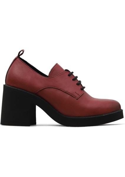 Bordo Deri Kadın Topuklu Ayakkabı 01WZ7102 01WZ7102