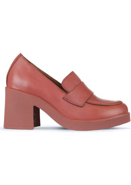 Pembe Deri Kadın Topuklu Ayakkabı 01WZ7103 01WZ7103