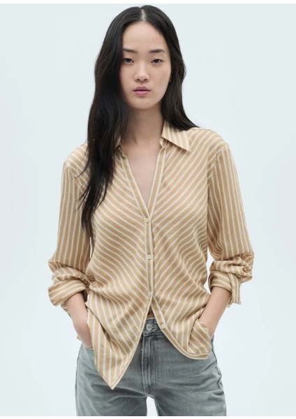 Çizgili Dökümlü Gömlek