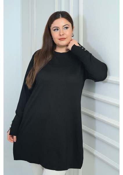 Kadın Ön Yanlar Saç Örgülü Büyük Beden Soğuk Iplik Tunik Bluz fiyatları