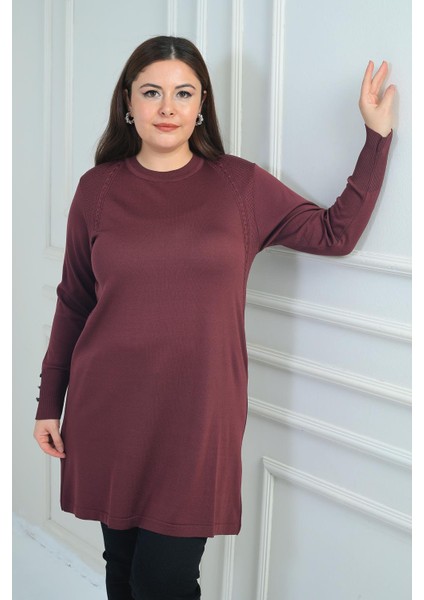 Kadın Ön Yanlar Saç Örgülü Büyük Beden Soğuk Iplik Tunik Bluz fiyatları