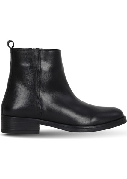 Siyah Shirinkle Deri Kadın Topuklu Bot 39WB6511 39WB6511