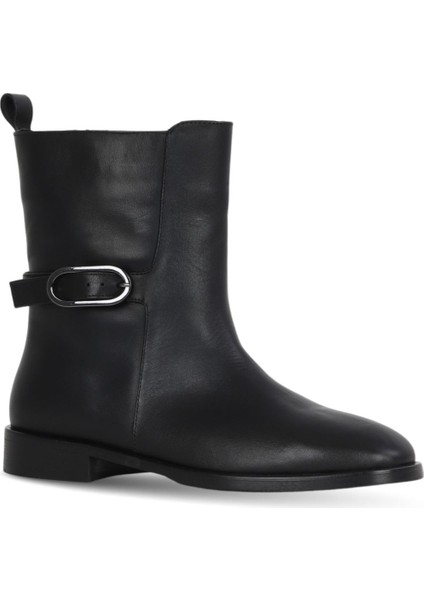 Siyah Deri Kadın Düz Bot 30WB25554 30WB25554 fiyatları