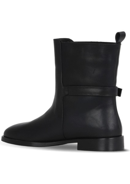 Siyah Deri Kadın Düz Bot 30WB25554 30WB25554 fırsatları