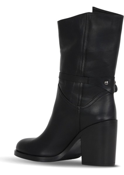 Siyah Zig Deri Kadın Topuklu Bot 30WB4035 30WB4035 fırsatları