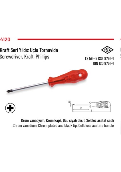 Yıldız Tornavida (Kraft Seri) 4.5*150