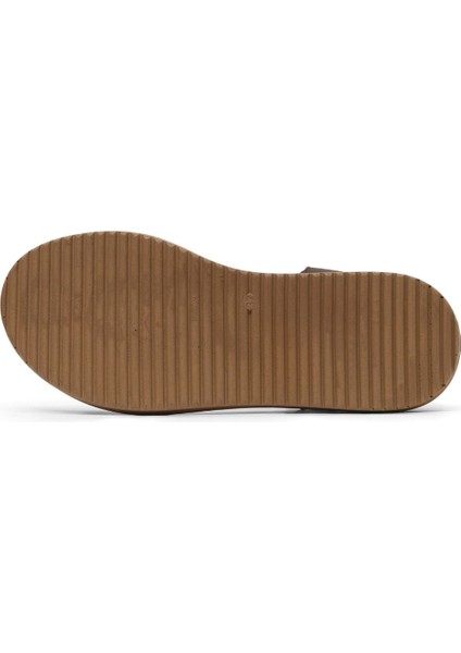 Kahverengi Deri Kadın Dolgu Topuklu Sandalet 01WY5700 01WY5700 indirimleri