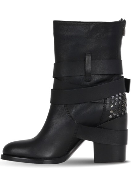 Siyah Deri Kadın Topuklu Bot 30WB8085 30WB8085 modelleri