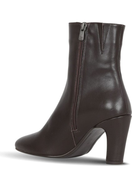 Kahverengi Deri Kadın Topuklu Bot 39WB2998 39WB2998 fırsatları