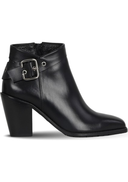 Siyah Deri Kadın Topuklu Bot 33WB9510 33WB9510