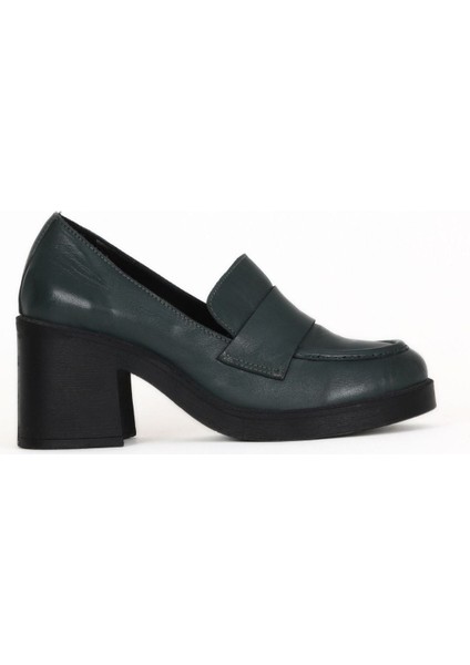 Yeşil Deri Kadın Topuklu Ayakkabı 01WZ7103 01WZ7103