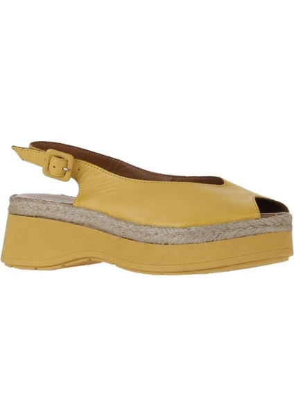 Sarı Deri Kadın Düz Sandalet 01WY8200 01WY8200 modelleri