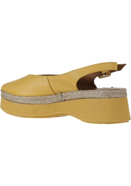 Sarı Deri Kadın Düz Sandalet 01WY8200 01WY8200 indirimleri