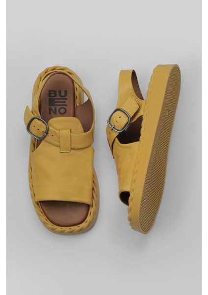 Sarı Deri Kadın Düz Sandalet 01WY9103 01WY9103