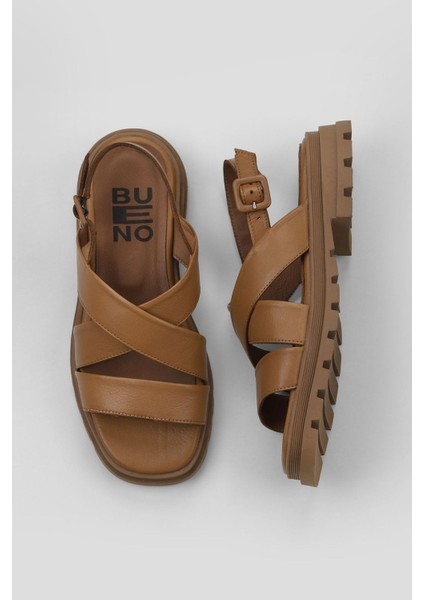 Taba Deri Kadın Düz Sandalet 01WY5501 01WY5501