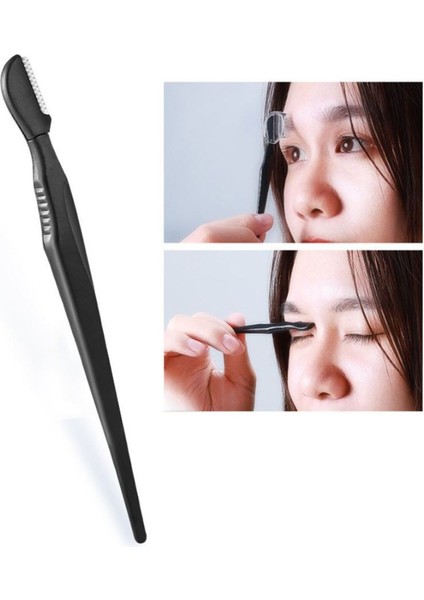 Çelik 5 Parça Kaş Şekillendirme Seti, Taraklı Makas ve Ustura modelleri