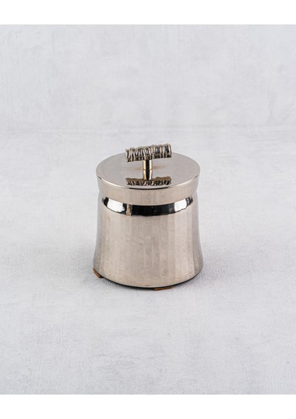 Dekoratif Kapaklı Kutu Gümüş 14X14X14