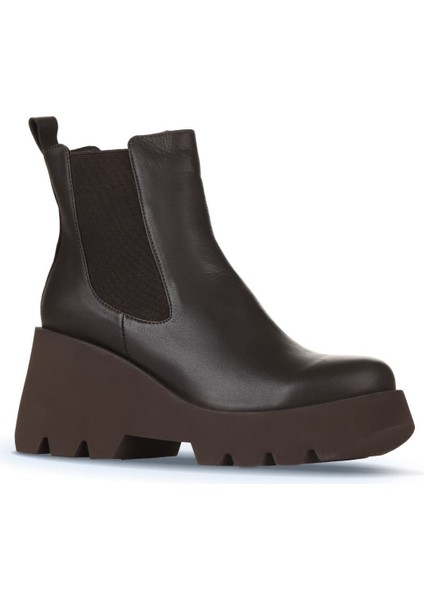 Kahverengi Deri Kadın Dolgu Topuklu Bot 01WZ8403 01WZ8403 fiyatları