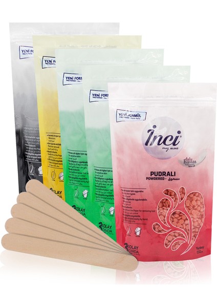 Peeling Siyah Pudralı, Azulen Ağda ve Spatula Seti, 5 Kutu