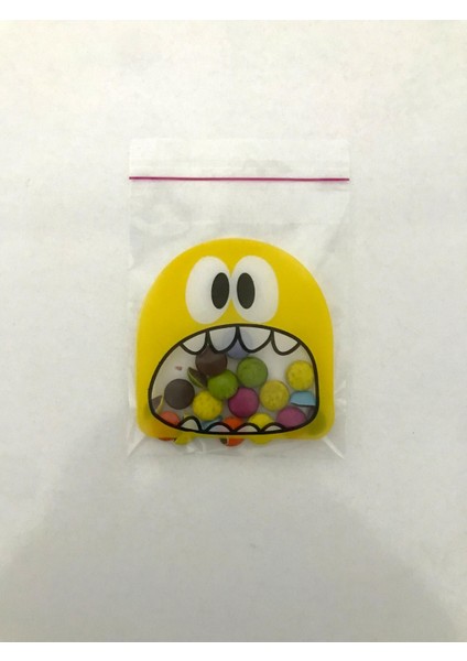 25 Adet 10X14 cm Karışık Canavar Figürlü Bantlı Şeffaf Opp Jelatin Poşet, Kurabiye Poşeti