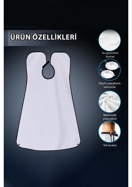 Beyaz Vantuzlu Sakal ve Saç Kesim Önlüğü, Pratik ve Evde Kullanım indirimleri