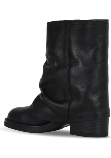 Siyah Deri Kadın Topuklu Bot 39WB1429 39WB1429 fırsatları
