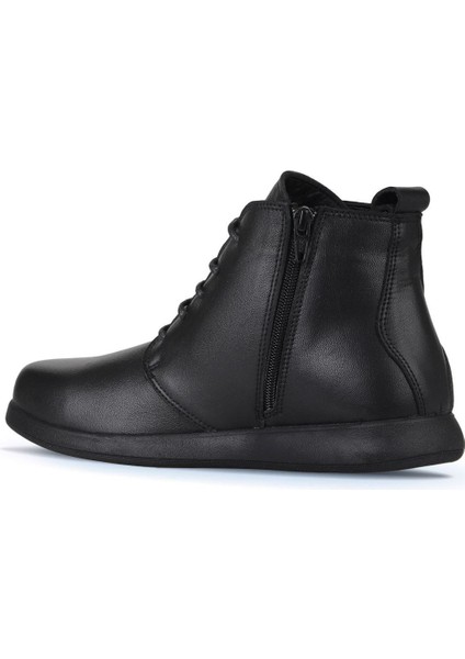 Siyah Deri Kadın Düz Bot 01WZ4210 01WZ4210 fırsatları