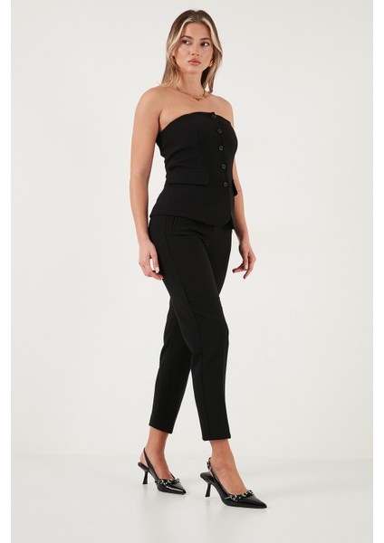 Regular Fit Yüksel Bel Düz Paça Havuç Pantolon Bayan Pantolon 68350109 modelleri