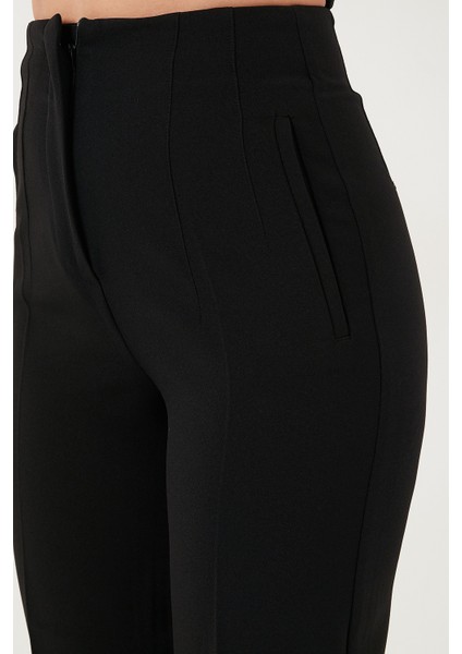 Regular Fit Yüksel Bel Düz Paça Havuç Pantolon Bayan Pantolon 68350109