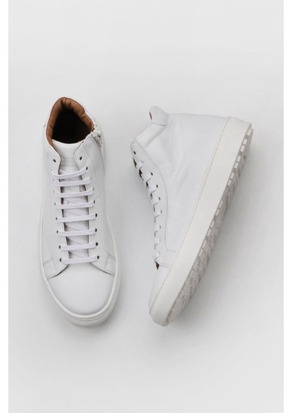 Beyaz Deri Kadın Düz Bot 01WZ7700 01WZ7700