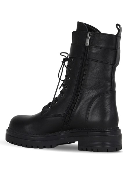 Siyah Deri Kadın Düz Bot 39WB4692 39WB4692 fırsatları