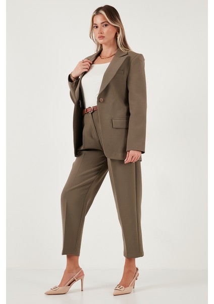 Regular Fit Kruvaze Yaka Kemerli Blazer Ceket Bayan Ceket 6839367 fiyatları