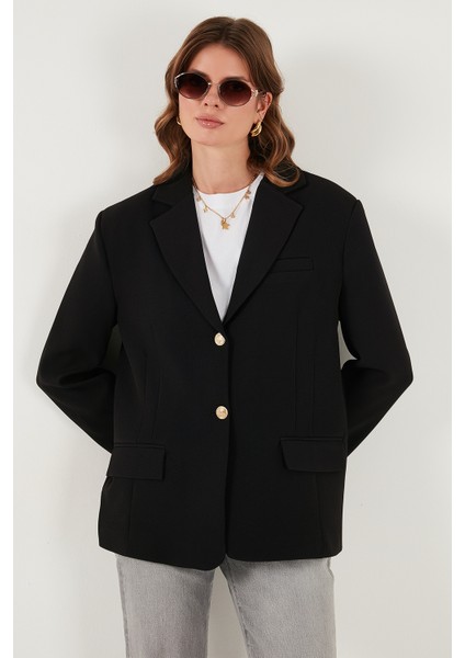 Regular Fit Ceket Yaka Düğmeli Blazer Ceket Bayan Ceket 6839562 indirimleri